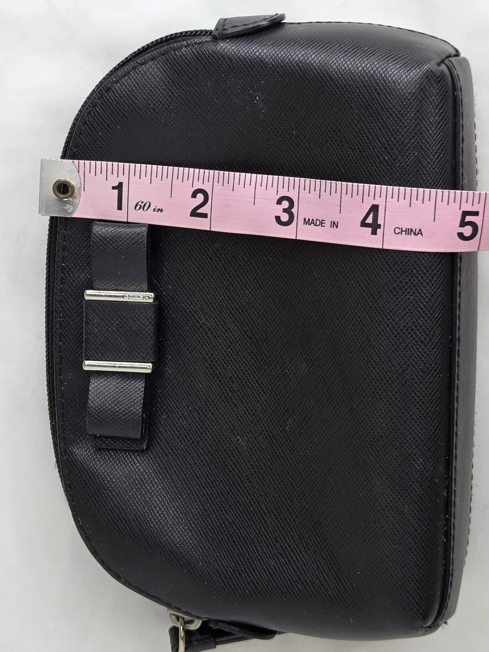 Coach Cosmetic Bag Bow Accent Clutch Black Leather